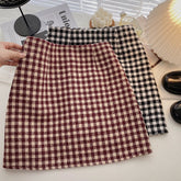 Minifalda de tweed a cuadros